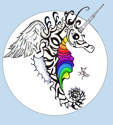 I'm A SEAHORSE Dad  Message with Initials on Seahorse