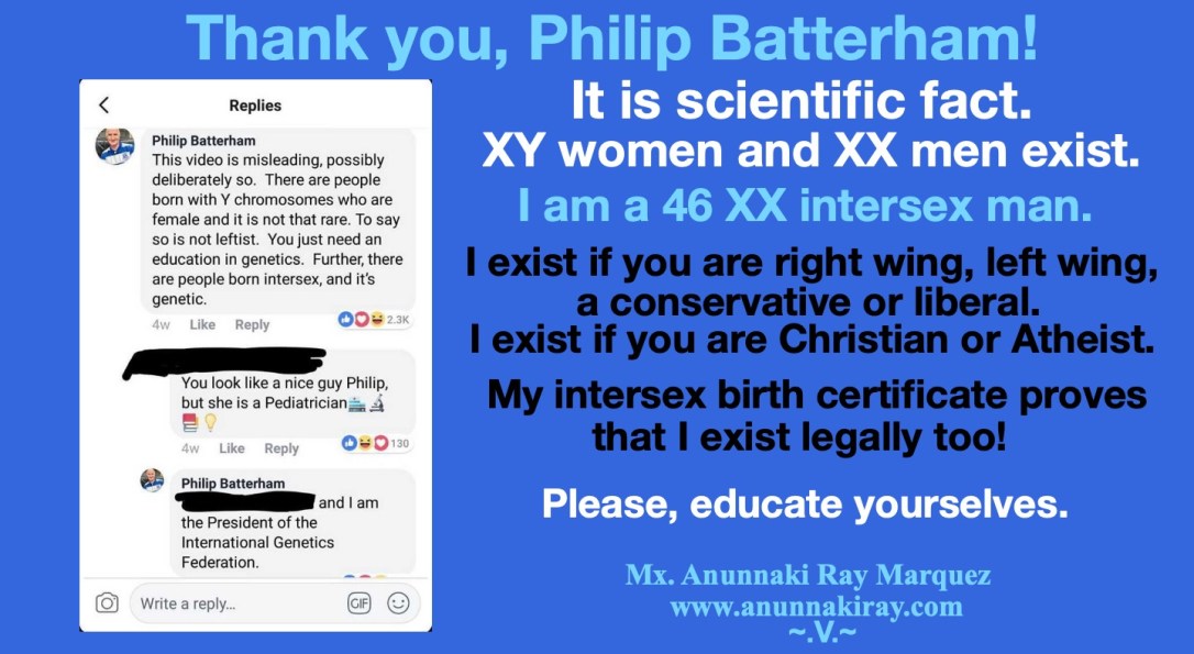 Philip Batterham - scientific fact XX Intersex Man