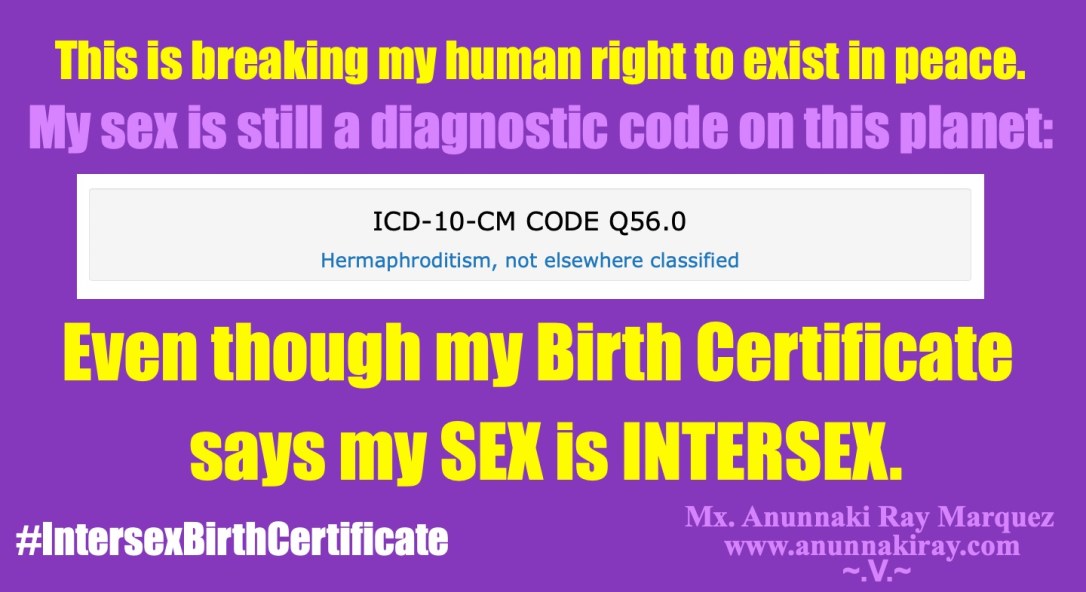 My Sex is still a Diagnosis | Intersex Birth Certificate